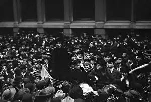 Disrespect: Emmeline Pankhurst speaking to a crowd of
