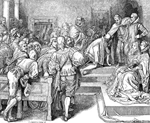 Abdicates: Emperor Carl V abdicates