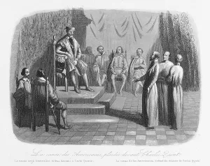 Casas: Emperor Carl V with Quevedo and Las Casas