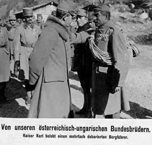 Commendation: Emperor Charles I commends an alpine guide 1917