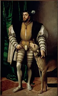 Habsburg: Emperor Charles V with a Dog, by Titian