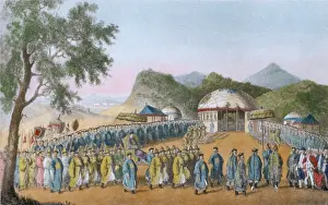 Mandarins: The Emperor of China is carried on a palanquin