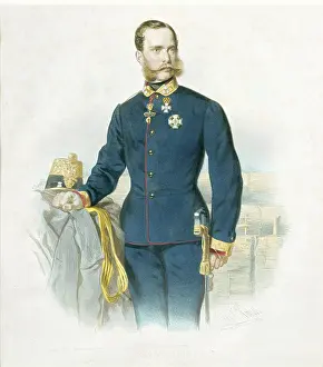 Litograph: Emperor Franz Joseph I. in his uniform