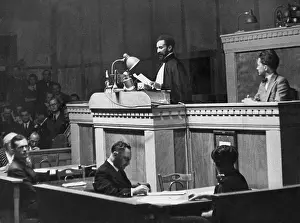 Selassie: The emperor Haile Selassie I is speaking in front of the Lea