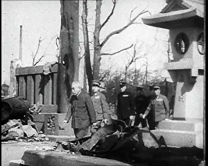 Hiroshima: Emperor Hirohito Inspecting Devastation In