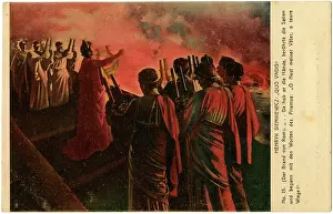 Insane: Emperor Nero watches Rome burn, whilst playing his Lyre