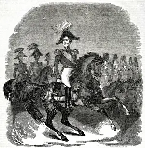 1853: Emperor Nicholas I of Russia at the head of his troops