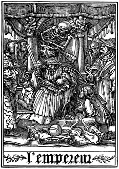 Holbein: The Emperor visited by Death. From Hans Holbein