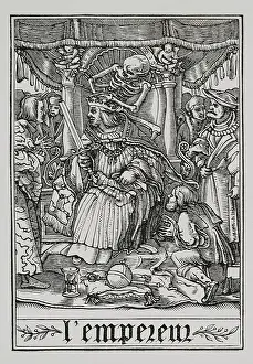 Holbein: The Emperor visited by Death. Series The Dance