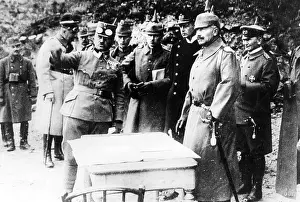 Told: Emperor Wilhelm II is told the position of the frontline