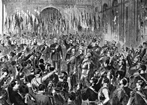 Mirrors: The Emperor's proclamation in the Hall of Mirrors at Versail