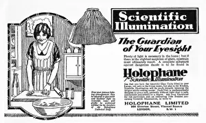 Prevention: The Empire Cookery Book - Advert for Holophane Lampshades