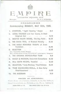 Jan17: Empire Leicester Square, postcard for Variety Show