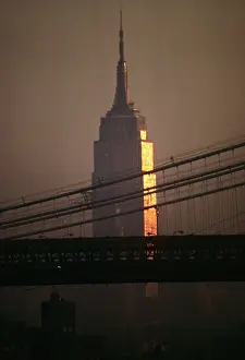 Ble001: Empire State Building and Manhattan Bridge Reflecting Earl