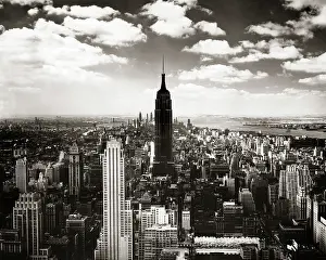Gotham: Empire State Building Silhouetted Looking South