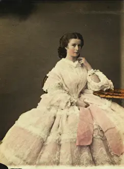 Empresses: Empress Elisabeth of Austria. 1860. Colored Photograph