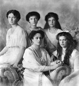 Canonised: The Empress of Russia with her daughters