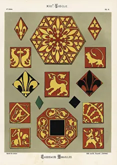 Faience: Enamel clay tiles, 13th century