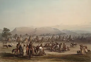 Coloring: An encampment of three tribes of Blackfeet