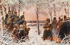 Vereshchagin: Encounter in the snow near Moscow