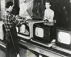 Packaged: At the end of the assembly line, inspected televisions