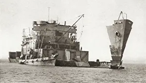 Dismantling: The end of a Liberty ship at Netley, nr Southampton