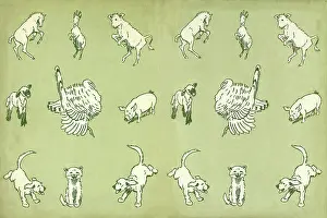 Lambs: Endpaper illustration by Cecil Aldin, Farm Babies