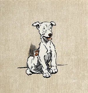 Dogs: Endpaper illustration, Merry and Bright, by Cecil Aldin