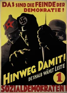 Slogan: They are the enemies of democracy! Do away with that and vot