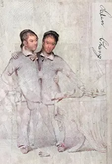Conjoined: Eng and Chang, Siamese twins, with their autographs