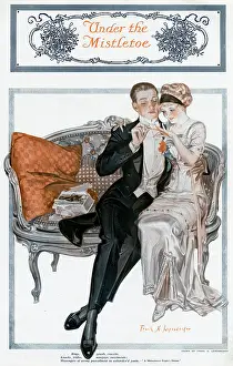 Proposes: Engagement under the mistletoe 1913