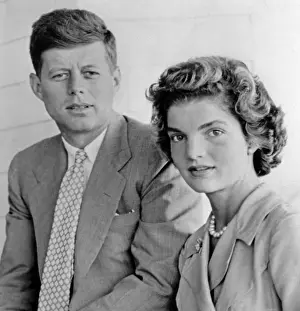 Hyannisport: Engagement portrait of John Kennedy and ?