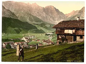 Engelberg: Engelberg Valley and Peasant's House, Bernese Oberland, Swit