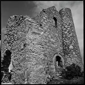 Ruinous: The engine house at Giew Mine viewed from the south west