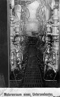 Centerpiece: Engine room of a submarine, 1912
