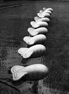 Outskirts: English barrage balloons, 1940