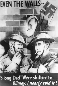 Reference: English counterintelligence poster, 1940