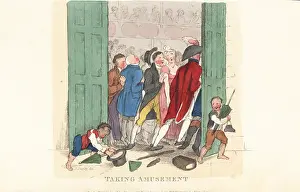Delia: English gentleman with lady in a riot at the opera