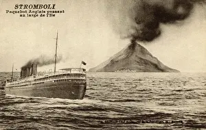 Remarkably: English Packet Boat passes Stromboli