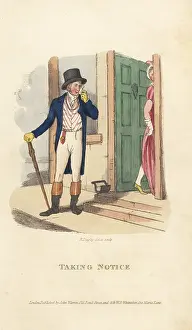 Delia: English Regency gentleman ogling a lady's ankle