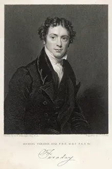 Pickersgill: English Scientist Michael Faraday with Signature