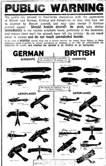 Enclosed: English warning sheet, 1915