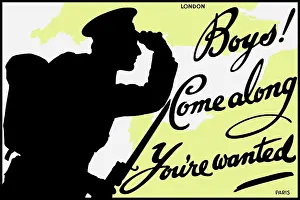 Enlisting: English World War One propaganda poster