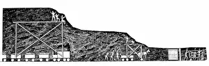 Workmen: Engraved diagram showing the method of work in