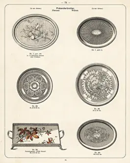 Wurttembergische: Engraved metal platters and waiters