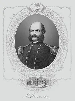 Sideburn: Engraved portrait of General Ambrose Burnside