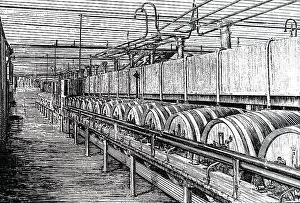Cask: An engraving of Brewing: cleansing beer in union casks