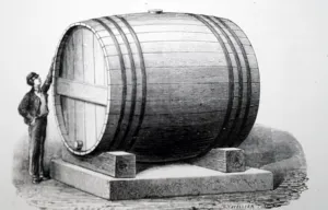 Tuns: An engraving of Brewing: Tun used for secondary fermentation