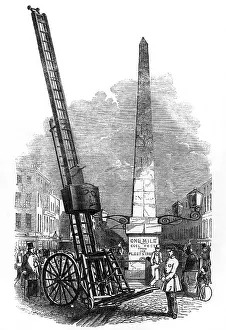 Engraving of Davies fire escape, Blackfriars Road, London