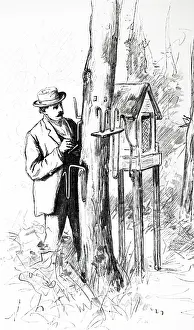 Fontainebleau: Engraving depicting an adult student checking